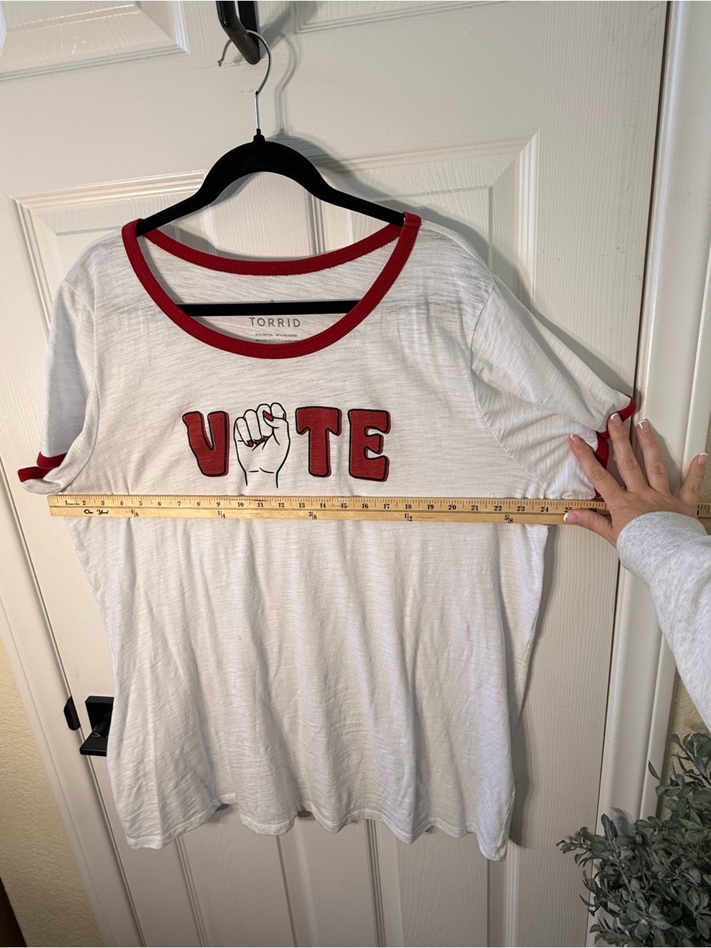 Torrid White & Red VOTE Graphic Ringer Tee - Picture 5 of 6
